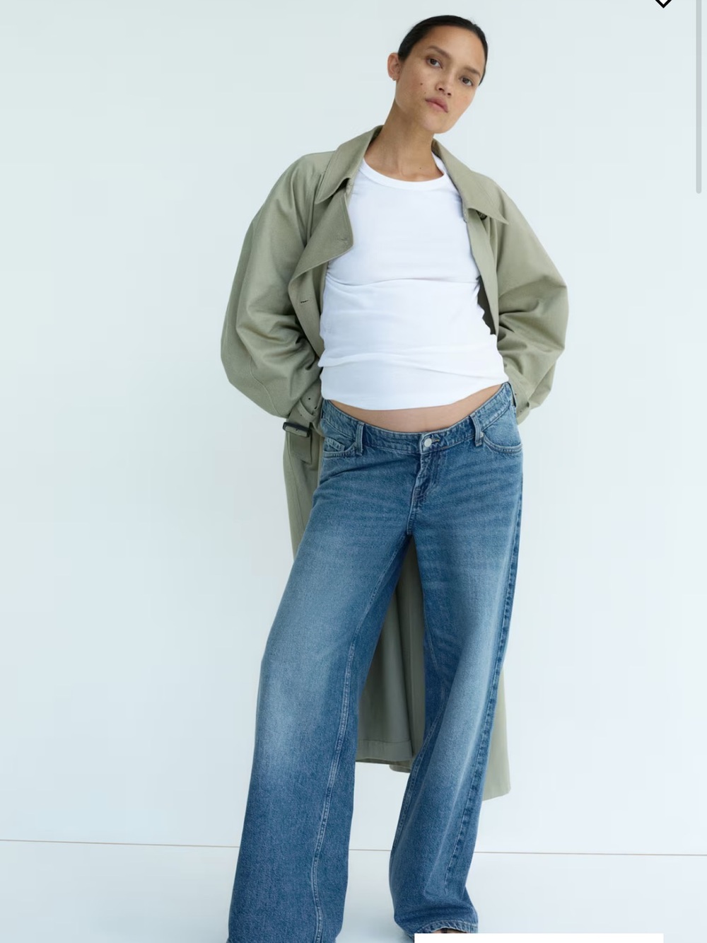 H&M Maternity Wide-Leg Jeans in Medium Blue